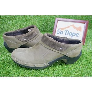 Merrell Drizzle Luxe Wrap Suede Heeled Clogs - Women's Size 9.5